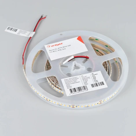 Светодиодная лента UL-A176-8mm 24V Warm3500 (15 W/m, IP20, 5m) (Arlight, 7 лет) 048133
