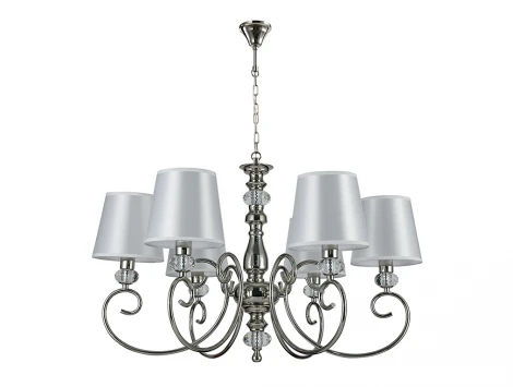 Подвесная люстра с вставками из прозрачного хрусталя Newport 1200 1206/C nickel (220V, на цепи)