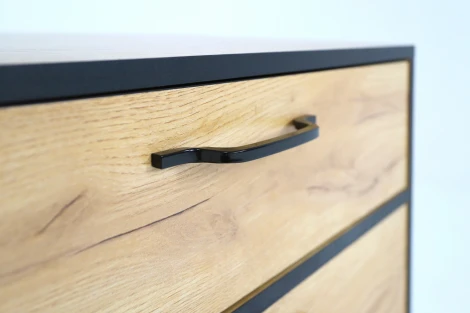 Тумба под телевизор Ивару Виртон (Металл,ЛДСП/Черный,Дуб крафт золотой) 101433