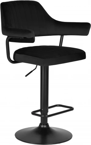 Стул барный DOBRIN CHARLY BLACK (черный велюр (MJ9-101)) 5019_BlackBase-LM BLACK, цвет сиденья черный (MJ9-101), основания