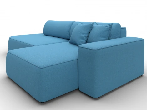 Диван угловой Лига-065 БП угол правый (ДСП,Рогожка/Голубой) Лига Диванов 134786