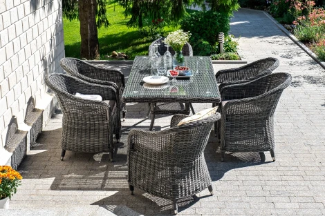 "Эспрессо" обеденная группа плетеная, цвет графит 4SIS арт.УТ-00002205