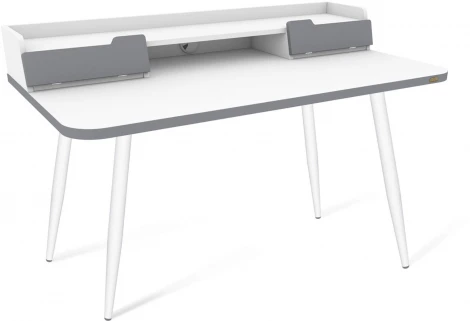 Стол рабочий Sheffilton SHT-TU14/TT31 120/65 ЛДСП белый муар/белый шагрень/серый от фабрики Sheffilton