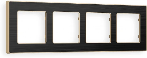 Рамка Ambrella Volt ALFA Arctic (Черный Стекло органическое/Шампань) 4-ая AF580544