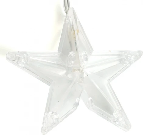 Светодиодная гирлянда Feron CL25 48609 занавес Звездочки 2*1м + 3м 220V мультиколор, статичная, c питанием от сети, прозрачный шнур