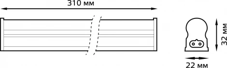 Светильник c кнопкой Gauss TL Elementary TL001 линейный 5W 400lm 4000K IP20 LED (220V, выключатель)