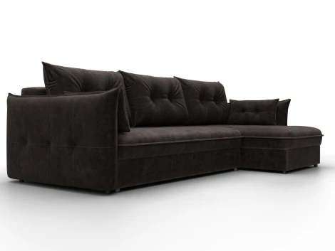 Диван угловой Лига-100 НПБ угол универсальный (ДСП,Фанера/Пластик/Велюр/Коричневый) Лига Диванов 133662