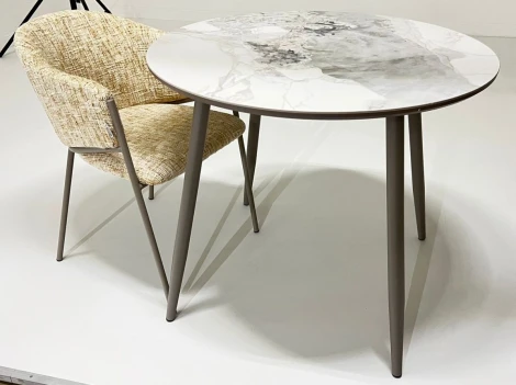 Стол МИЛТОН D89 цвет ПАНДОРА (PANDORA LIGHT), керамика / ЛАТТЕ каркас M-City 64589