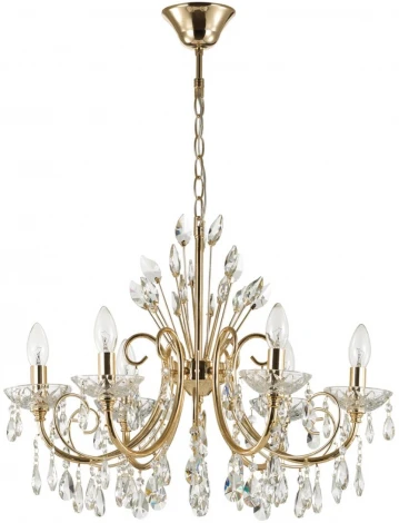 Подвесная люстра Odeon Light Versia 4977/6 (220V, хрусталь, подвески, на цепи, подсвечник, свеча)