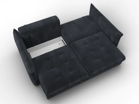 Диван прямой Лига-100 НПБ (ДСП,Фанера/Пластик/Велюр/Темно-серый) Лига Диванов 133657