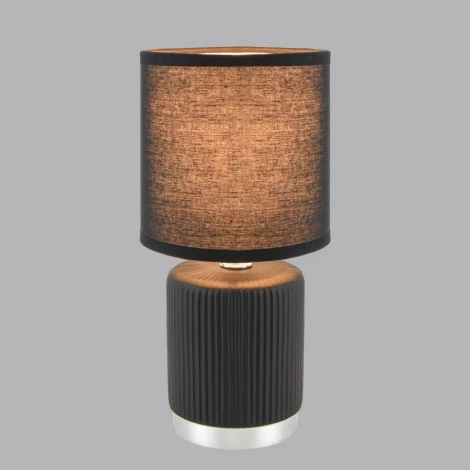 Настольная лампа Lumion Kaisa 8179/1T черный, керамика/текстиль E14 1*40W 220V (выключатель, круглые)