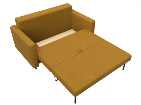 Диван прямой Лига-070 (ЛДСП,Брус,Фанера/Дерево/Велюр/Желтый) Лига Диванов 129758