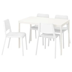 ВАНГСТА / ТЕОДОРЕС Стол и 4 стула, белый, белый