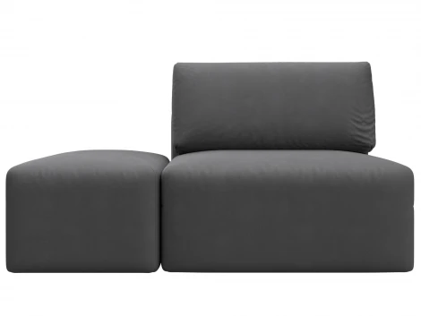 Модули диван и пуф Лига-060 НПБ (ЛДСП,Брус,Фанера,Замша/Серый) Лига Диванов 129600