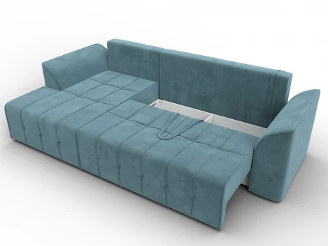 Диван угловой Лига-113 угол левый (ДСП,Велюр/Бирюзовый) Лига Диванов 136722L