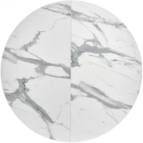 Стол Rudolf круглый раскладной 100-130x100x75см, белый мрамор, чёрный Bradex Home RF 0417