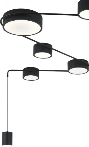 Потолочный светильник круглый (14028/7С Black) Indigo Modulo V000160L (регулировка яркости, LED, 220V, пульт управления)