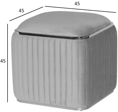 Пуф Glarus, велюр серый 45*45*45 см Garda Decor арт.102AN-PUF-1300-SER