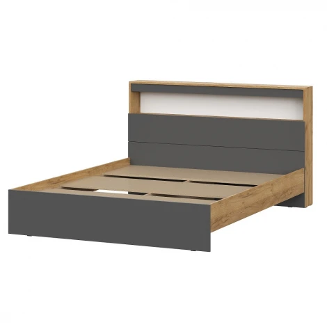 Кровать Арника с проложками 160х200 Вена, Дуб золотой, Графит серый