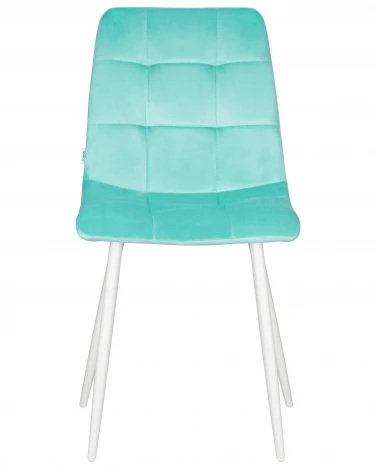 Стул обеденный DOBRIN CHILLY (Мятный Holland 50, основание белое) 005 CHILLY, цвет сиденья Мятный основания белый