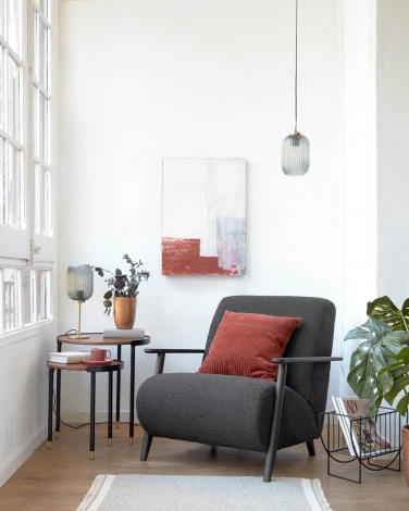 Журнальный стол La Forma (ex Julia Grup) Anabel (Золотой,Черный/ МДФ,Шпон ореха,Дерево,Сталь,Орех,Шпон,Металл)