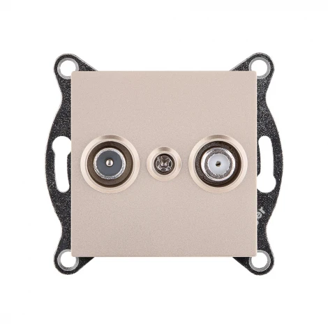 Розетка двойная TV (мама) + спутниковая SAT золотой Kollinger REA-035GD для Aspekt, Eleganz, Reflex