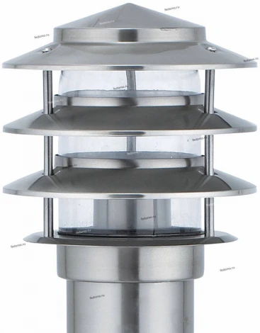 Столб уличный Horoz Kayin, 1 плафон, никель с прозрачным