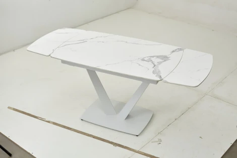 Стол ALATRI 120 GLOSS STATUARIO WHITE SINTERED STONE / WHITE