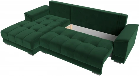 Диван угловой НордСтар левый угол (Зеленый/Велюр) Лига Диванов арт.121108L