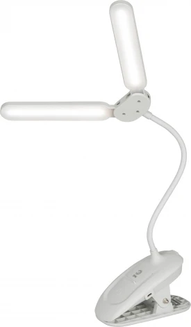 Офисная настольная лампа светодиодная на прищепке с регулировкой цветовой температуры и яркости зарядка от USB ЭРА NLED-512-6W-W (сенсорный выключатель)
