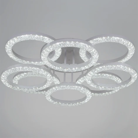 Потолочная люстра светодиодная на штанге с пультом с регулировкой цветовой температуры, яркости и с ночным режимом Reluce 67120-0.3-4+4C WH