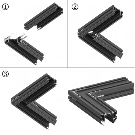 Шинопровод для монтажа в натяжной потолок Novotech Vector 135304 черный 2м, IP20 90-240V