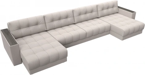 Диван П-образный с декором Лига-049 НПБ Лонг Лига Диванов (Замша) арт.128582