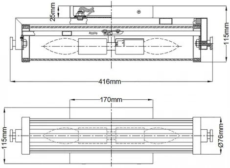 Настенный светильник для ванных комнат Kichler Azores QN-AZORES2-PC (220V, IP44)