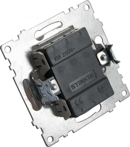 Переключатель одноклавишный (шампань) Stekker Катрин 39590