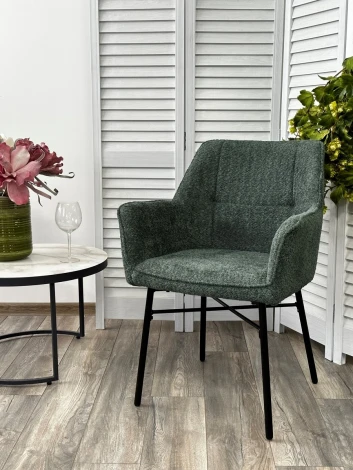 Стул AGIRA UF998-11 малахит, букле / черн. каркас / Товарный знак DISAUR