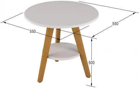 Стол журнальный ХОГ белый/дуб светлый от фабрики Mebelik