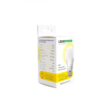 Лампочка светодиодная E27 11Вт 3000K LEDS POWER 006628