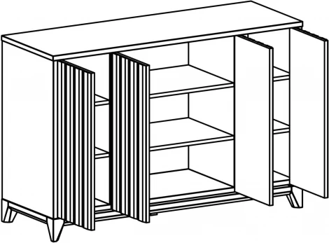 Сервант Dante малый ОГОГО (арт.471417), (ЛДСП/Черный,Бронзовый)