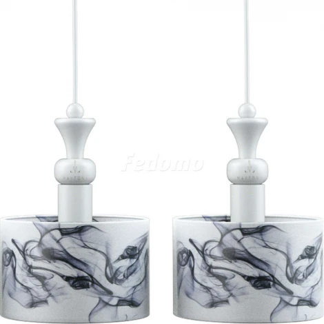 Люстра подвесная Lamp4you, 3 плафона, белый с синим