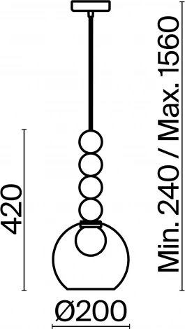 Подвесной светильник Freya Focus FR5220PL-01CH3 (на проводе, шар, бусы)
