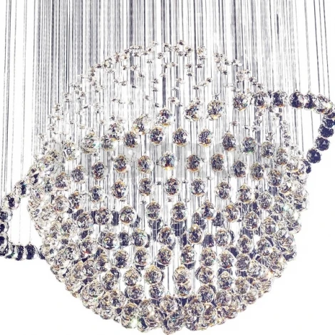 Подвесная люстра N-Light 2482 2482/9 (Saturn) chrome + white crystal