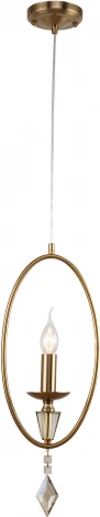 Подвесной светильник Grace 1053/05/01P (220V, хрусталь, подвески, на проводе, подсвечник, свеча, кольцо)