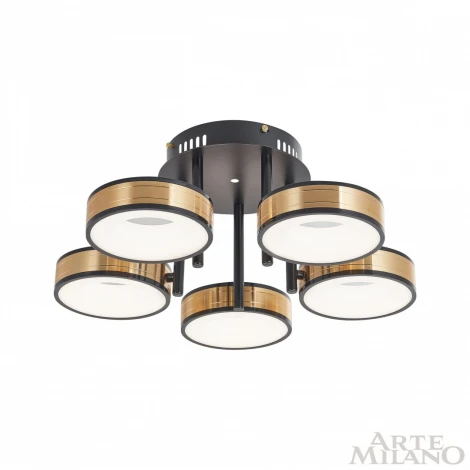 Потолочная люстра на штанге Arte Milano 271040/5R BK/GD (LED, 220V, круглые)