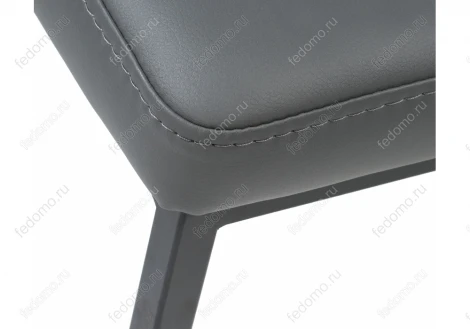 Банкетка Woodville Дион кожзам темно-серый / черный матовый 424172