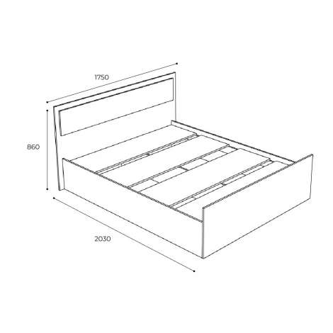 Кровать БТС с проложками ДСП Фиеста LIGHT 160х200, венге