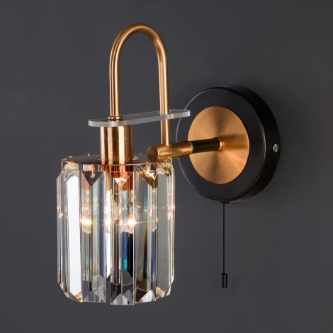 Бра Eurosvet Tenia 70090/1 черный (220V, хрусталь, выключатель)