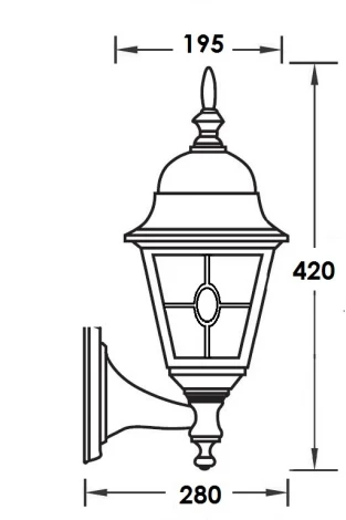 Настенный фонарь уличный Oasis Light QUADRO M lead GLASS 79901MlgY Bl (220V, фонарь, IP44)
