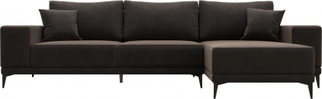 Диван угловой Льюес правый (Коричневый/Велюр) Лига Диванов арт.122399