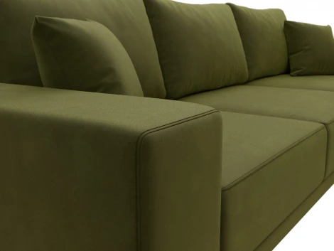 Диван угловой Льюес правый (Зеленый/Микровельвет) Лига Диванов арт.122404